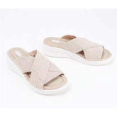 Gradation Stretch Cross Orthotic SlideSandals