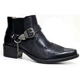 2022 Men's Ankle Boots With Thick Heel And Pointed Toe Belt Buckle