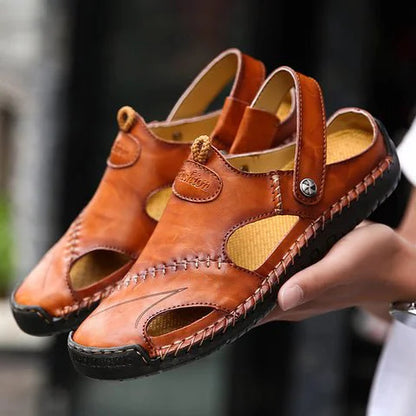 Large Size Soft Leather Men's Breathable Outdoor Sandals