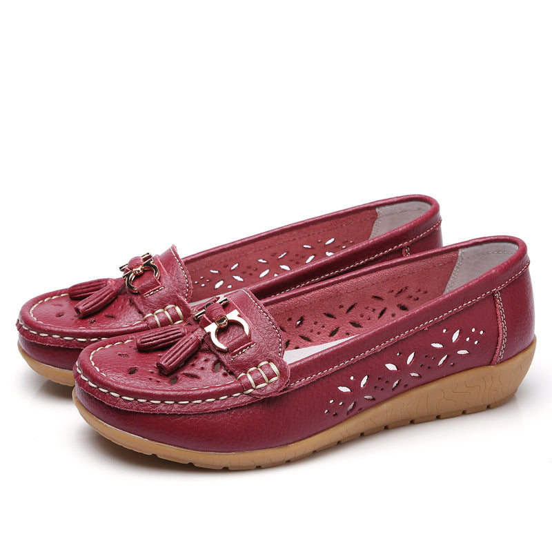 WOMEN'S HOLLOW SOFTLEATHERBREATHABLEMOCCASINSSANDALS 2023