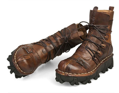 NEW HANDMADE SKULL LEATHER BOOTS
