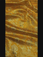 Glitter Golden Floral Jacquard Brocade - Luxury Metallic Textile