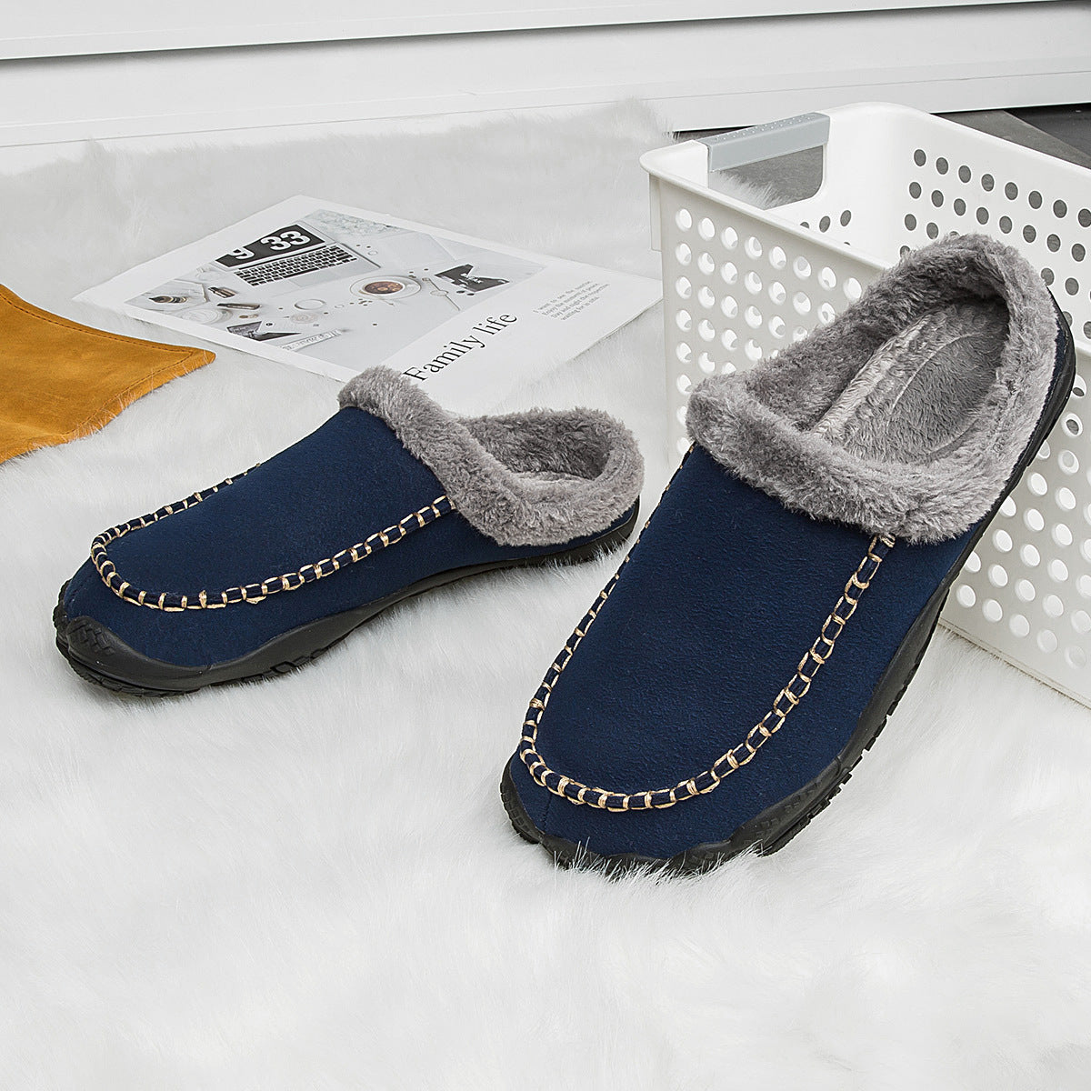 MEN'S COMFORTABLE LINED FLEECE ARCH SUPPORT SHOES