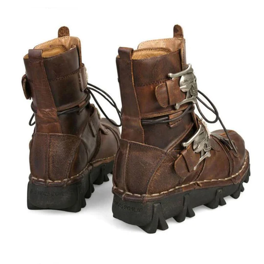 NEW HANDMADE SKULL LEATHER BOOTS