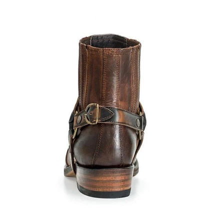 Men's Roman Style Embroidered Ankle Boots