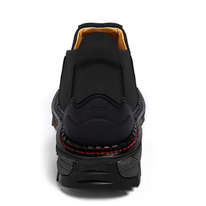 Men Leather Skull Zipper Casual Western Boots