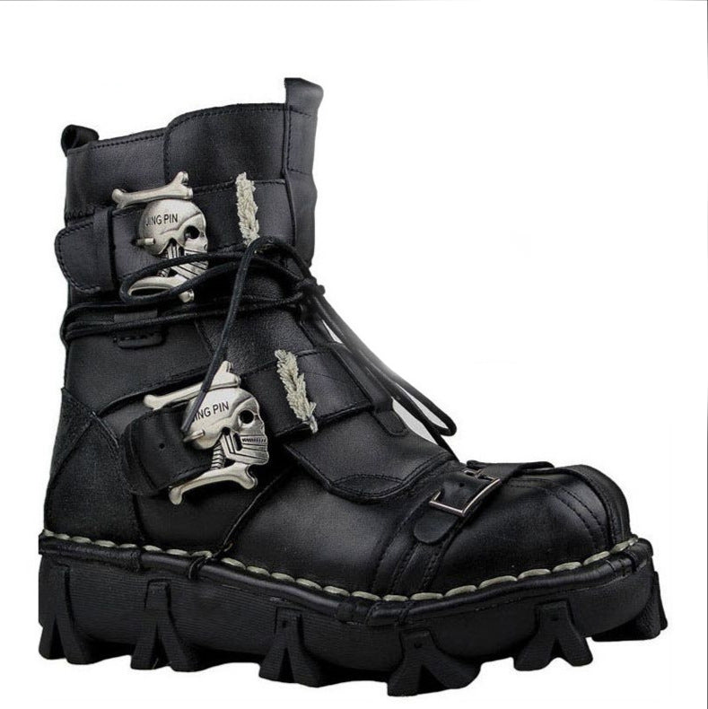 NEW HANDMADE SKULL LEATHER BOOTS