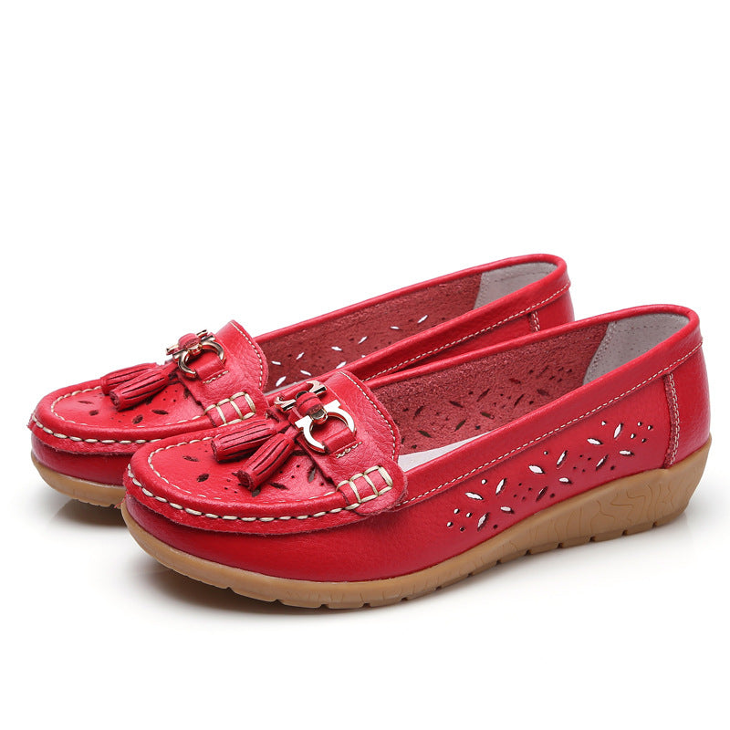 WOMEN'S HOLLOW SOFTLEATHERBREATHABLEMOCCASINSSANDALS 2023