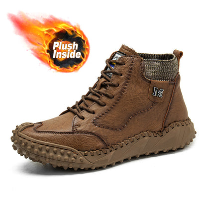 Men Retro Microfiber Leather Non Slip Casual Ankle Boots