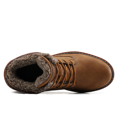Men Outdoor Slip Resistant Warm Plush Lining Waterproof Snow Ankle Boots