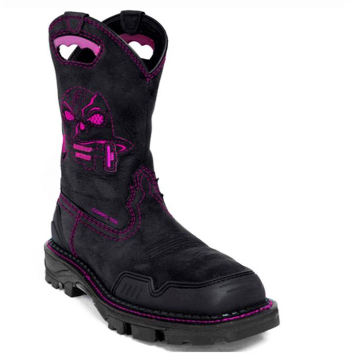 Men's Skull Embroidery Western Ankle Boots