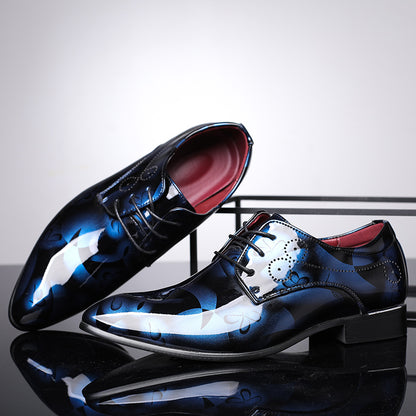Fashion England shiny casual leather shoes men's boots