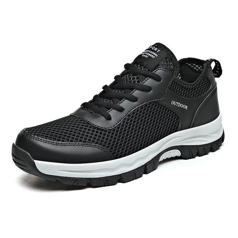 MEN'S OUTDOOR MOUNTAINEERING LEATHER AND MESH NON-SLIP SHOES