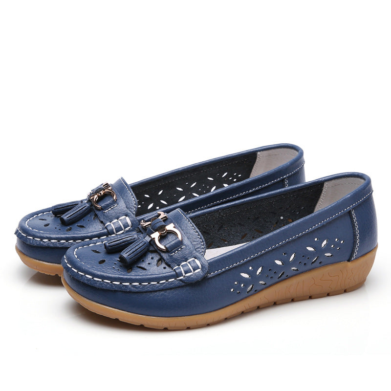 WOMEN'S HOLLOW SOFTLEATHERBREATHABLEMOCCASINSSANDALS 2023