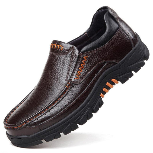 2022 Cow Leather Waterproof Comfy Non Slip Soft Slip On Casual Shoes
