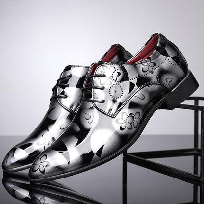 Fashion England shiny casual leather shoes men's boots