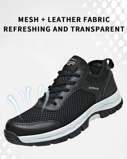 MEN'S OUTDOOR MOUNTAINEERING LEATHER AND MESH NON-SLIP SHOES
