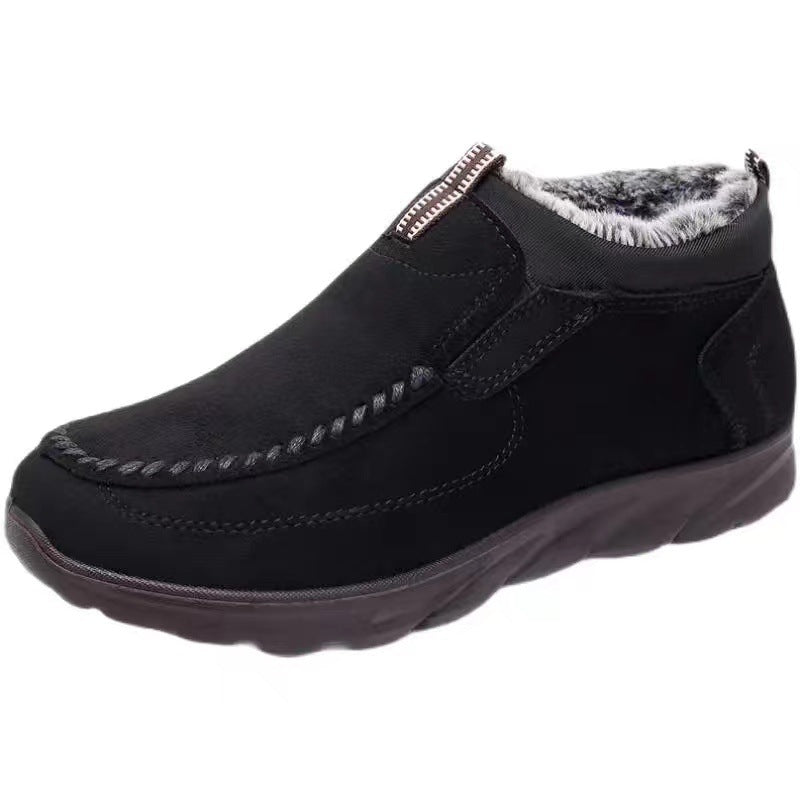 MEN'S COMFORTABLE INTERIOR WOOL PLUSH WATERPROOF SNOW COTTON SHOES