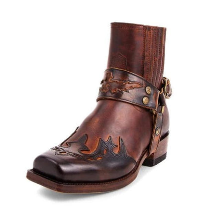 Men's Roman Style Embroidered Ankle Boots