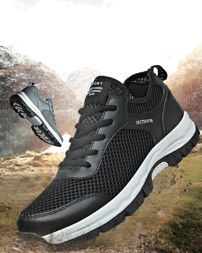 MEN'S OUTDOOR MOUNTAINEERING LEATHER AND MESH NON-SLIP SHOES