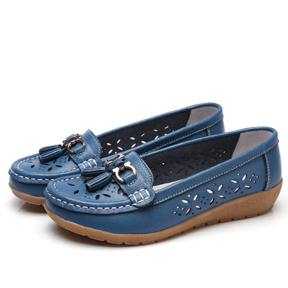WOMEN'S HOLLOW SOFTLEATHERBREATHABLEMOCCASINSSANDALS 2023