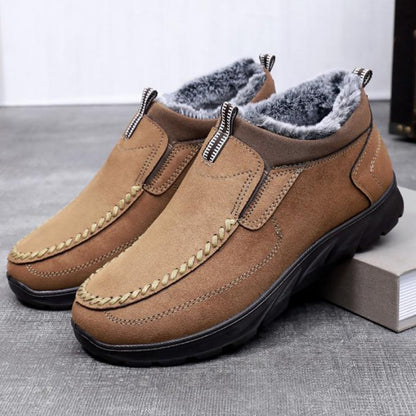 MEN'S COMFORTABLE INTERIOR WOOL PLUSH WATERPROOF SNOW COTTON SHOES