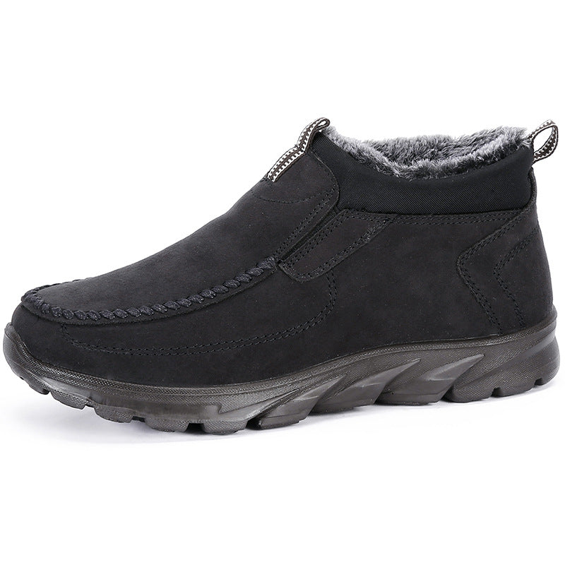 MEN'S COMFORTABLE INTERIOR WOOL PLUSH WATERPROOF SNOW COTTON SHOES