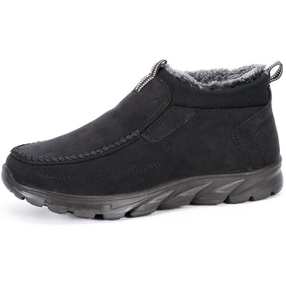 MEN'S COMFORTABLE INTERIOR WOOL PLUSH WATERPROOF SNOW COTTON SHOES