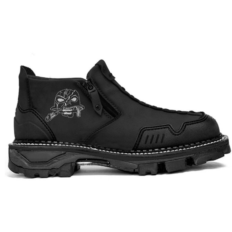 Men’s Cool Design Stitching Chunky Sole Ankle-Length Boots