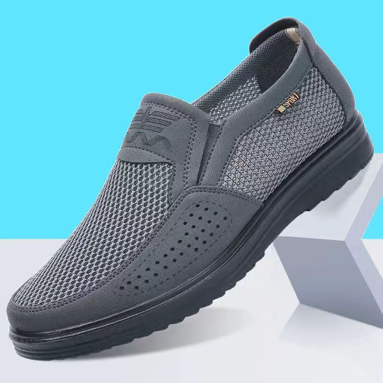 MEN'S EXTENDED WIDTH FOOT AND HEEL COMFORTABLE BREATHABLE MESH SHOES