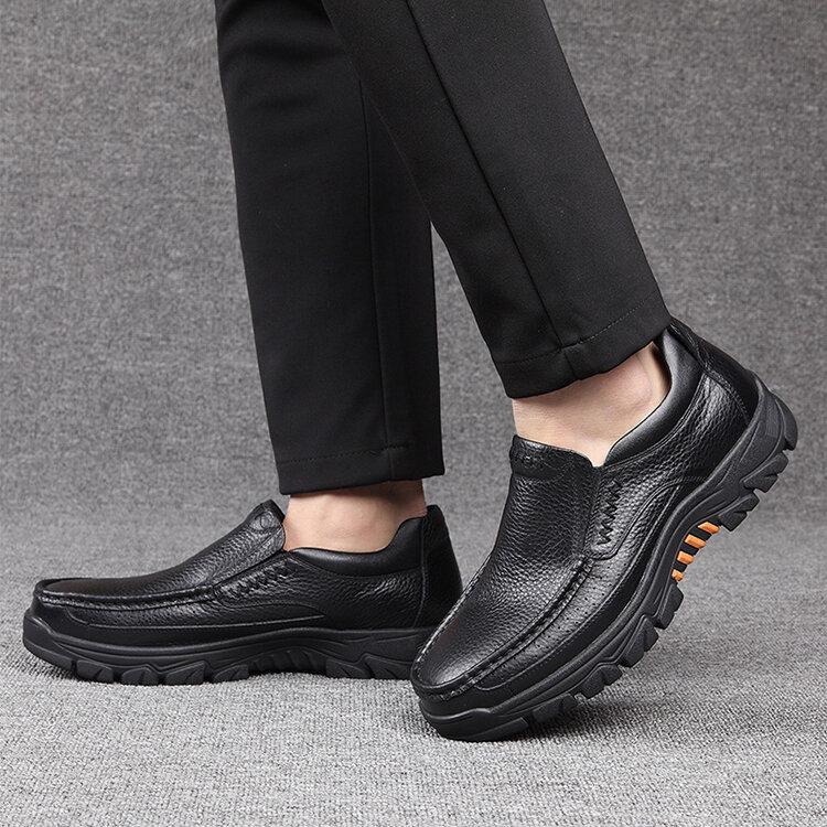 2022 Cow Leather Waterproof Comfy Non Slip Soft Slip On Casual Shoes