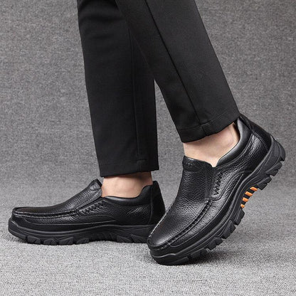 2022 Cow Leather Waterproof Comfy Non Slip Soft Slip On Casual Shoes