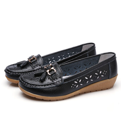 WOMEN'S HOLLOW SOFTLEATHERBREATHABLEMOCCASINSSANDALS 2023