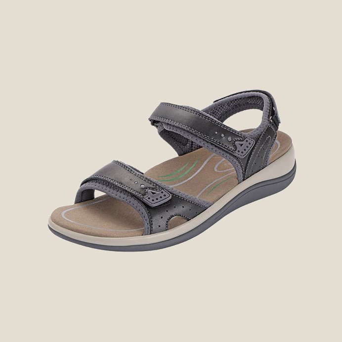 Last Day 49% OFF - Women's Casual Comfortable Leather Arch Support Flat Open Toe Velcro Sandals