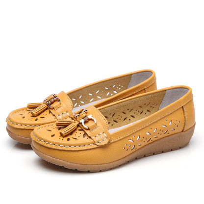 WOMEN'S HOLLOW SOFTLEATHERBREATHABLEMOCCASINSSANDALS 2023