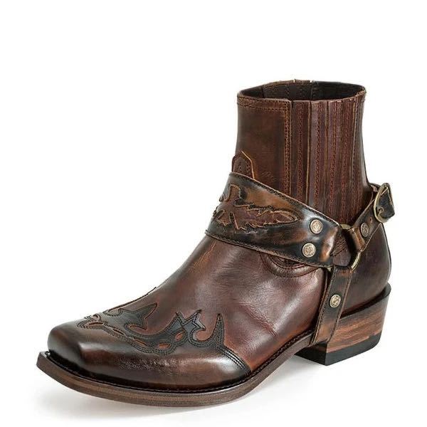 Men's Roman Style Embroidered Ankle Boots