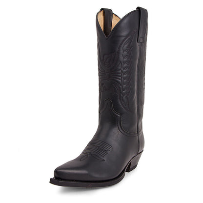 Pointed-toe High-heeled Denim Embroidered High Boots