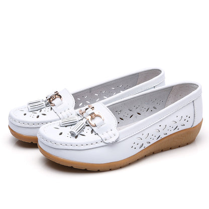 WOMEN'S HOLLOW SOFTLEATHERBREATHABLEMOCCASINSSANDALS 2023