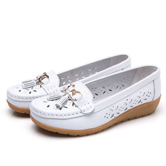 WOMEN'S HOLLOW SOFTLEATHERBREATHABLEMOCCASINSSANDALS 2023