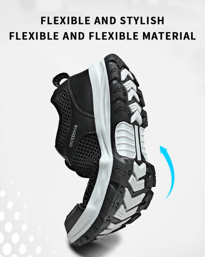 MEN'S OUTDOOR MOUNTAINEERING LEATHER AND MESH NON-SLIP SHOES