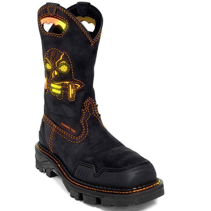 Men's Skull Embroidery Western Ankle Boots