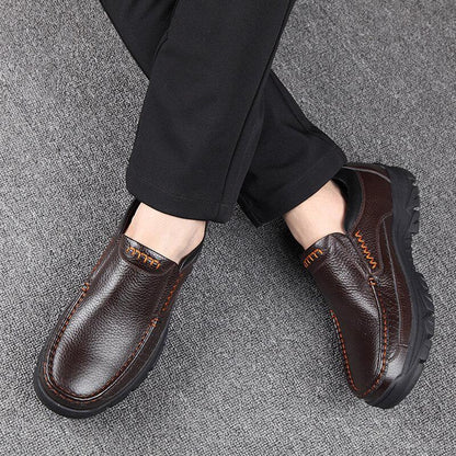 2022 Cow Leather Waterproof Comfy Non Slip Soft Slip On Casual Shoes