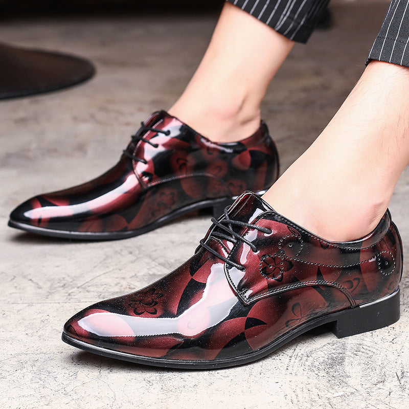 Fashion England shiny casual leather shoes men's boots