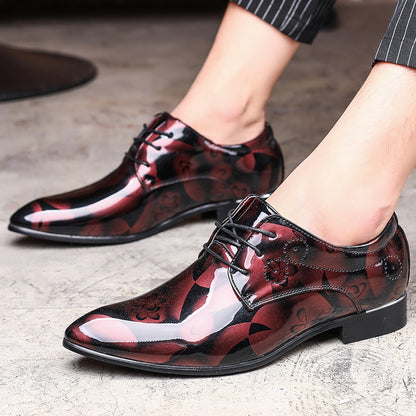 Fashion England shiny casual leather shoes men's boots