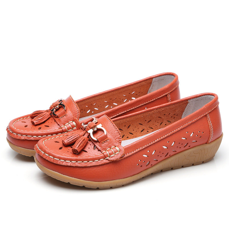 WOMEN'S HOLLOW SOFTLEATHERBREATHABLEMOCCASINSSANDALS 2023