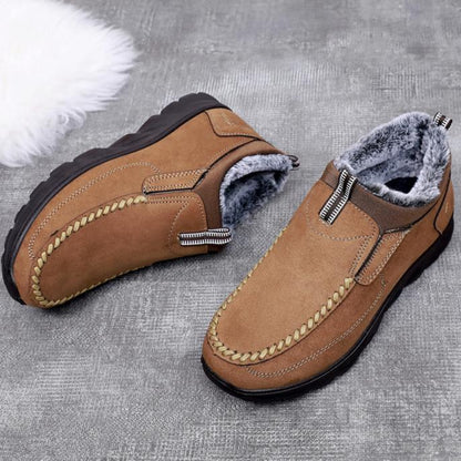 MEN'S COMFORTABLE INTERIOR WOOL PLUSH WATERPROOF SNOW COTTON SHOES