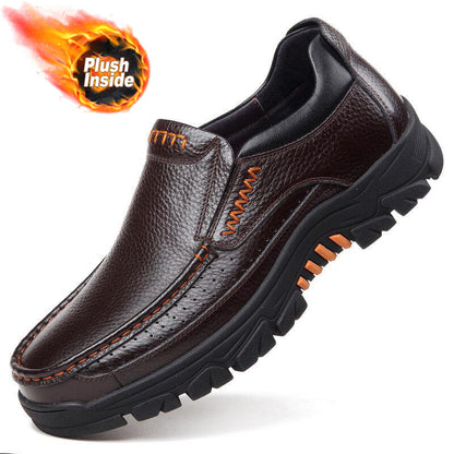 2022 Cow Leather Waterproof Comfy Non Slip Soft Slip On Casual Shoes