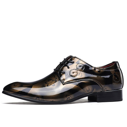 Fashion England shiny casual leather shoes men's boots