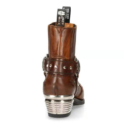 New Men's Ankle Boots With Embroidered Chunky Heel