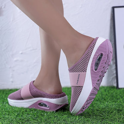 WOMEN'S BREATHABLE LIGHTWEIGHT AIR CUSHION SLIP-ON WALKING SLIPPERS